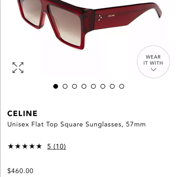 Celine Bordeaux flat top sunglasses - Picture 8 of 10
